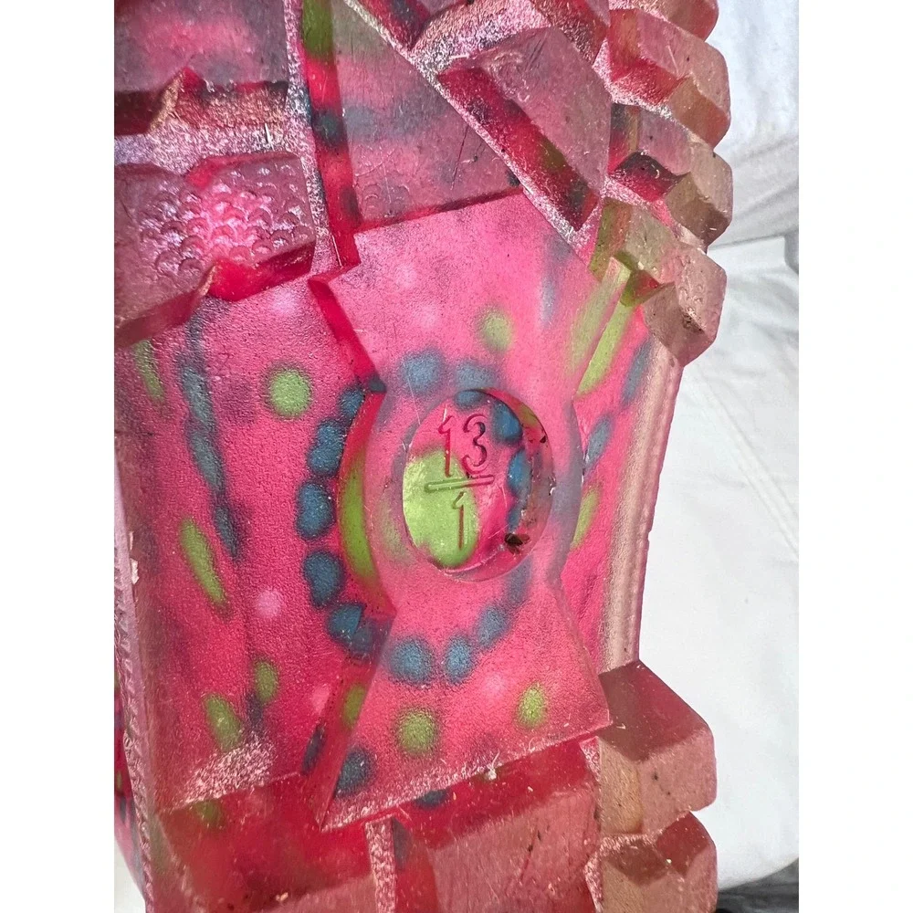 Pink Heart Print Rain Boots Kids Size 13-1 Waterproof Pull On Rubber GMWN48DP012